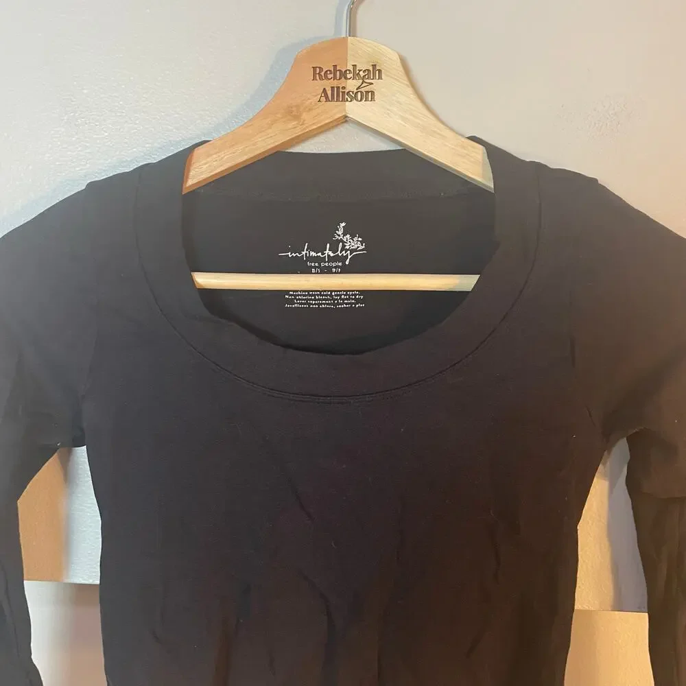 Free People REVOLVE x Intimately FP XS/S Have It All Long Sleeve In Washed Black